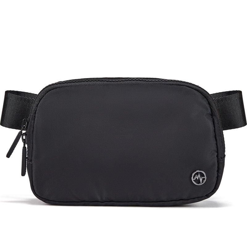Pander Two Way Zipper Fanny Pack Nylon Everywhere Belt Bag for Women, Water Repellent Waist Packs, Crossbody Bags with Adjustable Strap (Black). - Image 1