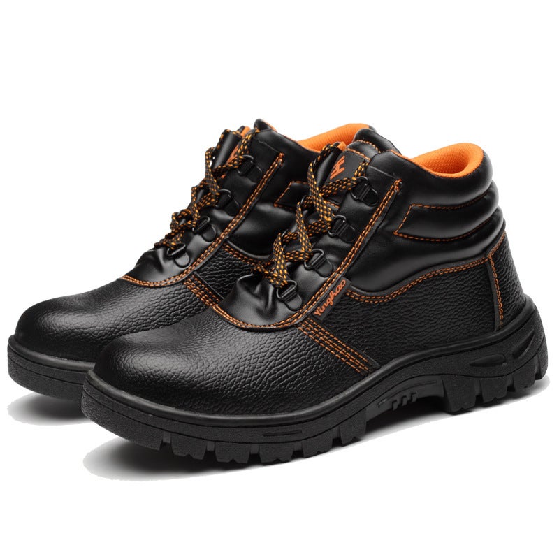 High-Top Labor Protection Shoes Stall Construction Site Anti-Smashing Anti-Piercing Steel Shoes Workshop Protective Shoes Safety Shoes - Image 2