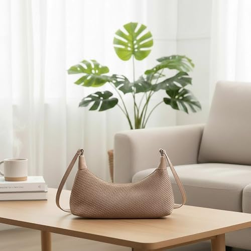 SIBY Texture Underarm Bags for Women's (Beige) - Image 5