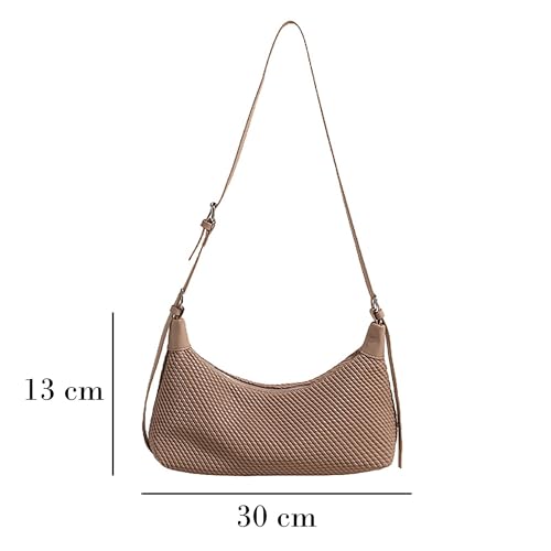 SIBY Texture Underarm Bags for Women's (Beige) - Image 2