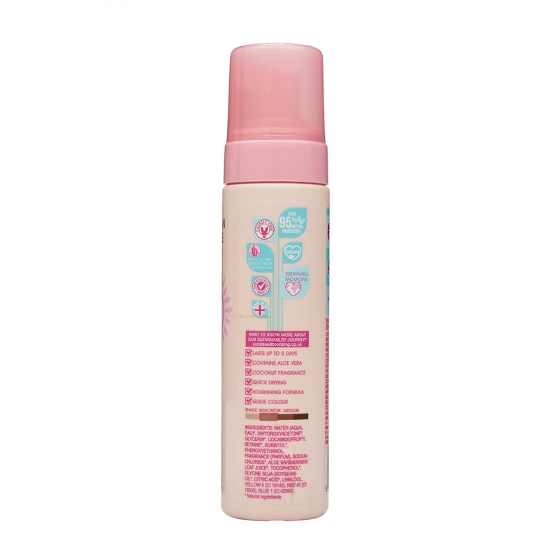 Sunkissed Self Tan Mousse Medium 200ml 95 Percent Natural - Image 2