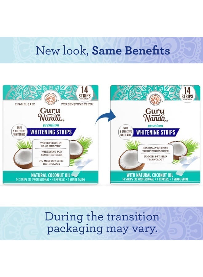 GuruNanda Whitening Strips with Natural Coconut Oil for Sensitive Teeth - 14 Strips - Image 3