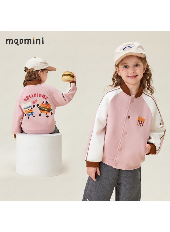 Mqdmini Kids Baseball Jacket Outdoor Casual Toddler Boys Girls Spring Coat