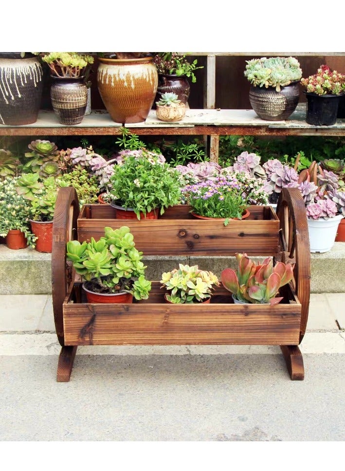 Generic FFD Wooden Planters with Drainage Holes Rustic Flower Pots for Garden and Home Decor  - Image 4