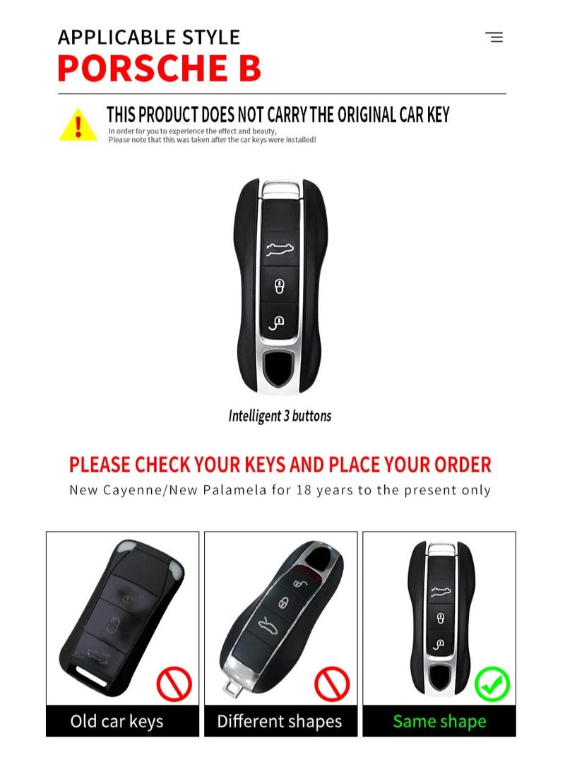 Excefore - Car Key Fob Case Cover Key Fob Protector Shell Remote Control Cover for Cayenne macan Palamela Smart Key - Image 1