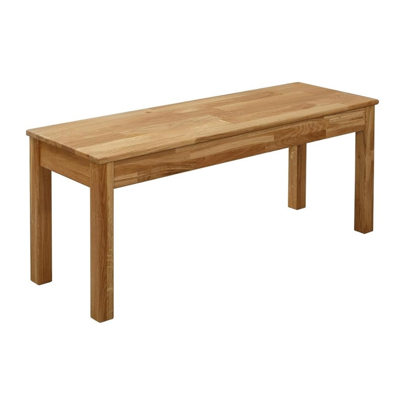 Carpentray carpentray Store 100cm Long Solid Sheesham Wood Dining Bench for Living Room Living Room Bench for Study Home Furniture Light Brown  - Image 1