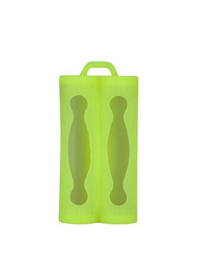 Double-section 18650 Double-section Battery Silicone Case Power Lithium Battery Case Double-Section Anti-drop Collision Anti-short Circuit-Color:Yellow 18650 Double Battery Silicone Case - Image 1