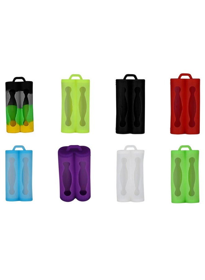 Double-section 18650 Double-section Battery Silicone Case Power Lithium Battery Case Double-Section Anti-drop Collision Anti-short Circuit-Color:Yellow 18650 Double Battery Silicone Case - Image 2
