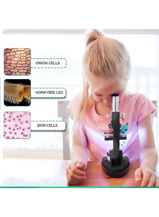 AmScope M30 Series 52-Piece STEM Microscope Kit for Kids - Monocular, Portable Compound Microscope for Kids - Includes Petri Dish, Slides & More - Black - Image 3