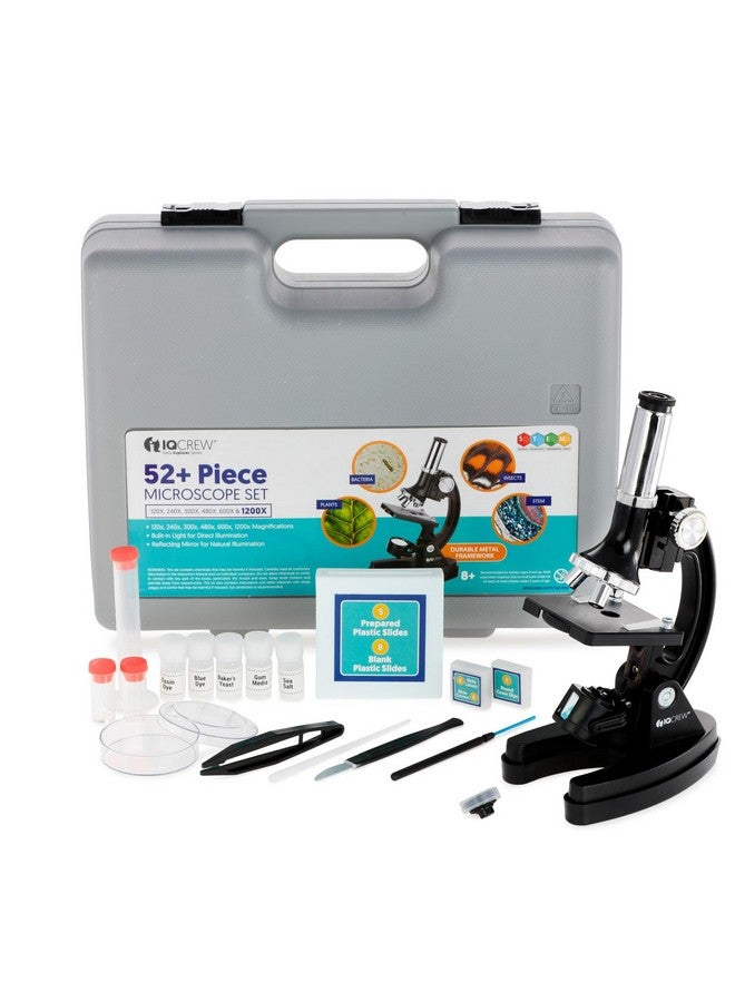 AmScope M30 Series 52-Piece STEM Microscope Kit for Kids - Monocular, Portable Compound Microscope for Kids - Includes Petri Dish, Slides & More - Black - Image 1