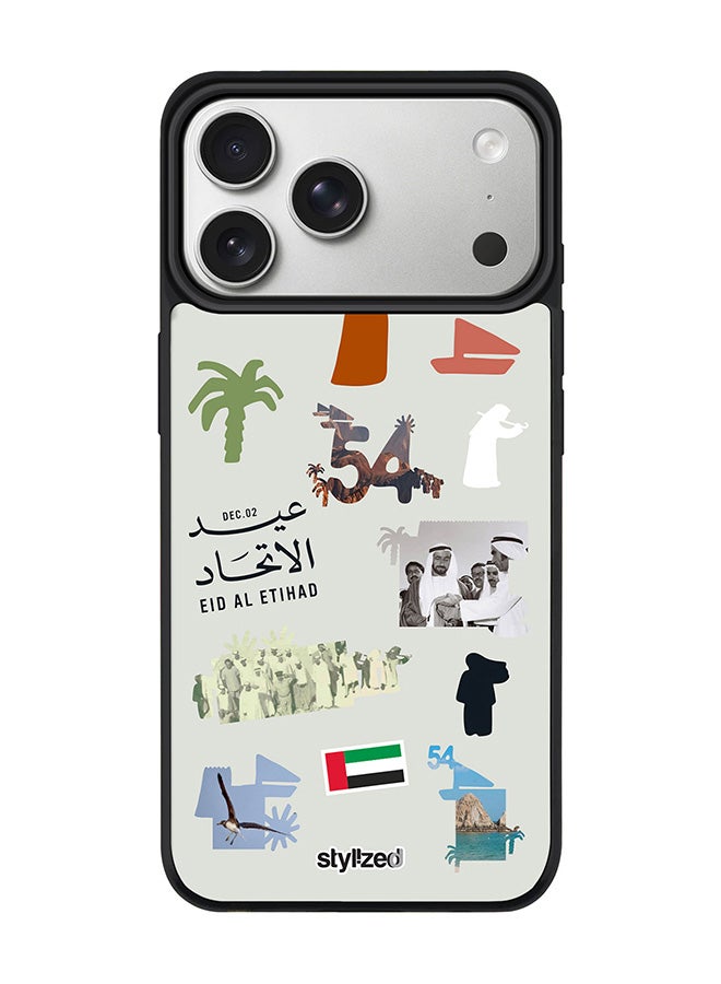 Stylizedd for iPhone 17 Pro Max Case [Compatible with MagSafe] Magnetic cover Slim fit Camera Protection, Shockproof Thin Phone Case- Eid Al Etihad 54th UAE National Day, Light Grey - Image 1