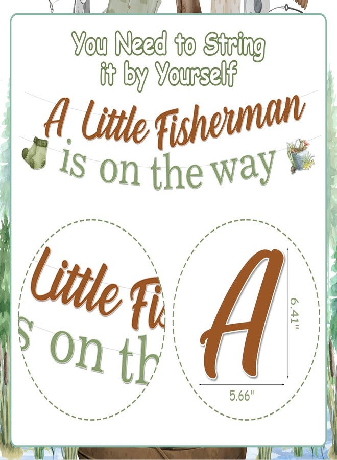 Blisstock Fisherman Baby Shower Decorations for Boy, A Little Fisherman Is on the Way Backdrop Banner Gone Fishing Baby Shower Cake Toppers Blue Green Brown Balloons for Baby Boys Fish Babys Shower Supplies - Image 4
