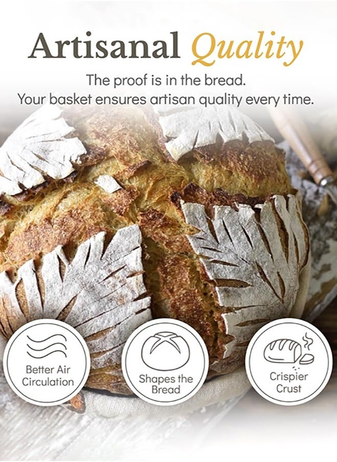 Garlo - Bread Proofing Basket, Sourdough Bread Baking Supplies, Round 9 Inch Sourdough Starter Kit, Proofing Basket for Bread Baking, Bread Making Supplies Tools, Basket Gift Set - Image 1
