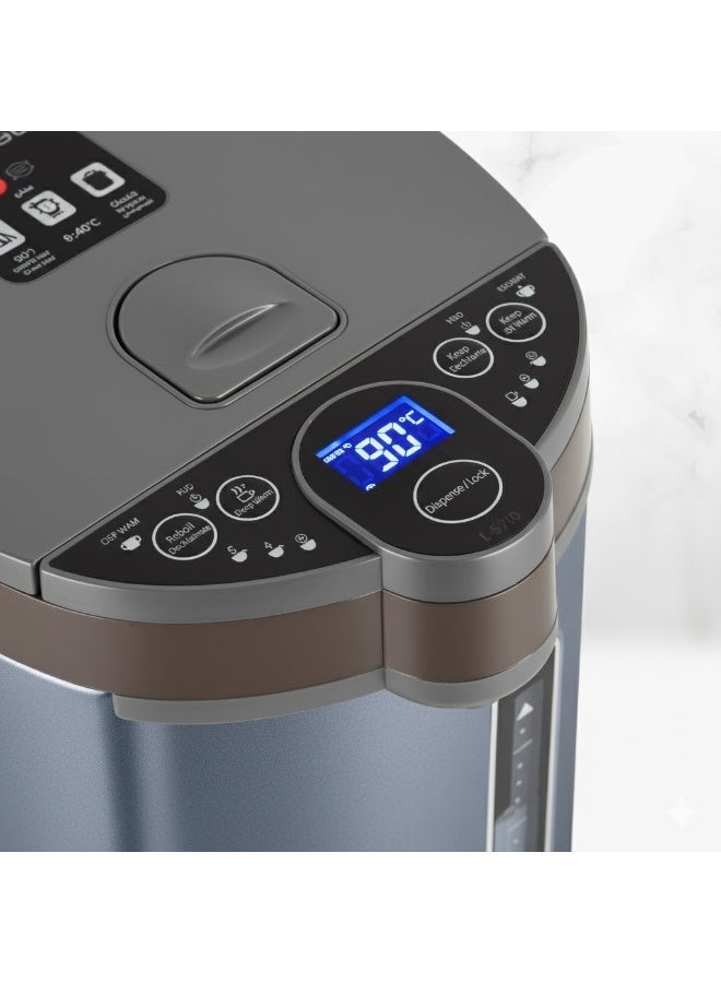 LC 5L Electric Thermo Pot 1430W Hot Water Dispenser With Auto Pump & Cup Touch Switch, 2 Years Warranty, Blue - DLC-57201 - Image 2