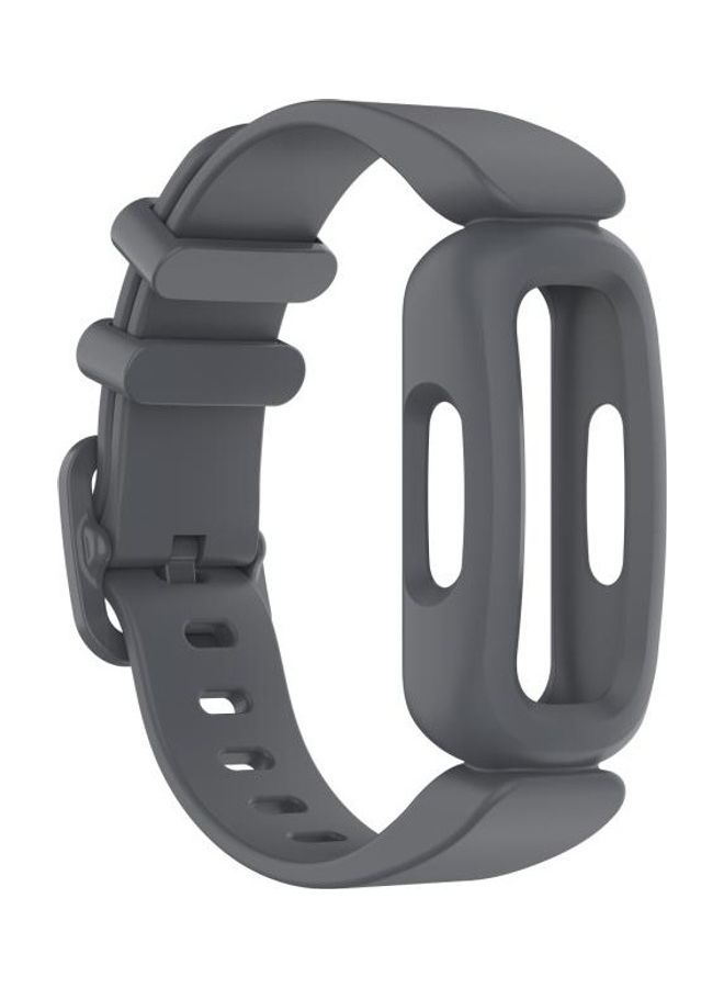 NIBEMINENT Silicone Replacement Strap Watchband For Fitbit Inspire 2 Dark Grey - Image 3