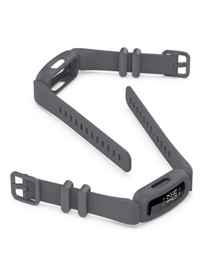 NIBEMINENT Silicone Replacement Strap Watchband For Fitbit Inspire 2 Dark Grey - Image 4
