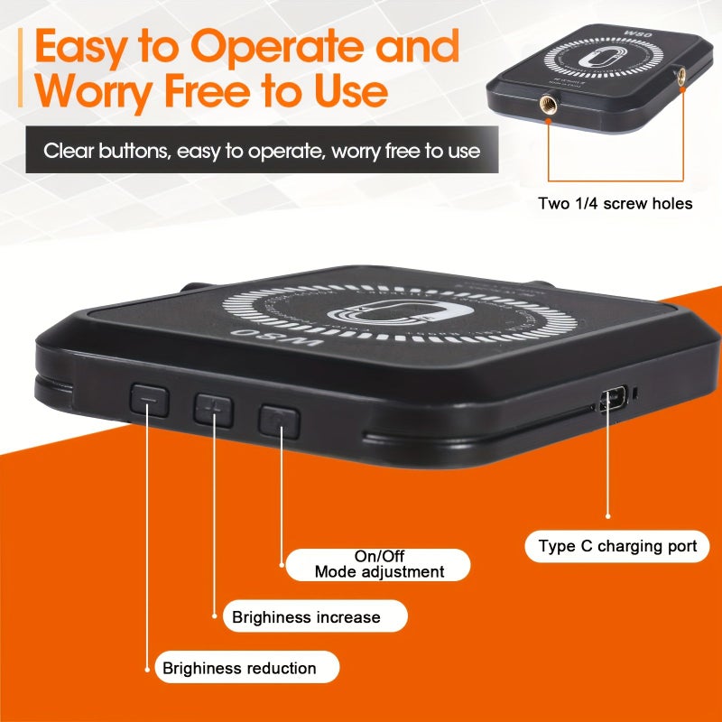 ضوء سيلفي زومي الأسود المغناطيسي بـ 3 أوضاع، إضاءة LED قابلة لإعادة الشحن عبر USB لتصوير الهاتف - Image 4