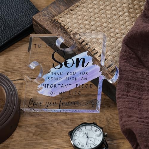 Cituarko Acrylic Puzzle Plaque - Warm Words for My Son - Mom & Dad's Gift for Christmas, Fathers Day, Graduation, Wedding, Birthday - Image 5