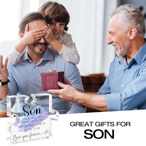 Cituarko Acrylic Puzzle Plaque - Warm Words for My Son - Mom & Dad's Gift for Christmas, Fathers Day, Graduation, Wedding, Birthday - Image 4