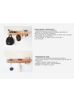 Home Gallery Organiser Shelf With Hook Key Holder 55cm cm  - Image 3