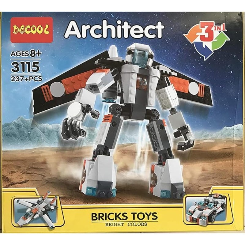 ZAMZIN Architect 3 in 1 Block Bricks Kit, 237pcs Set for Unisex 8+, Creative Construction Toy, STEM Learning, Compatible Building Sets, for Kids, Educational Building, Construction Toy - Image 1