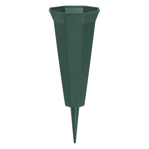 FloraCraft Affinity Plastic Cemetery Vase with Permanent Spike 4.4 inch x 12.75 inch Green - Image 2