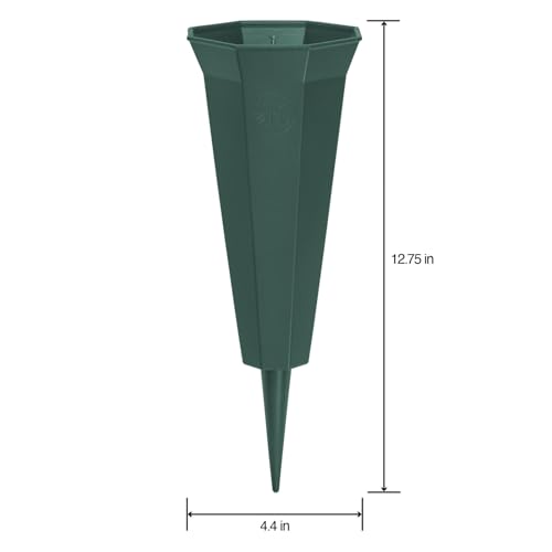 FloraCraft Affinity Plastic Cemetery Vase with Permanent Spike 4.4 inch x 12.75 inch Green - Image 3