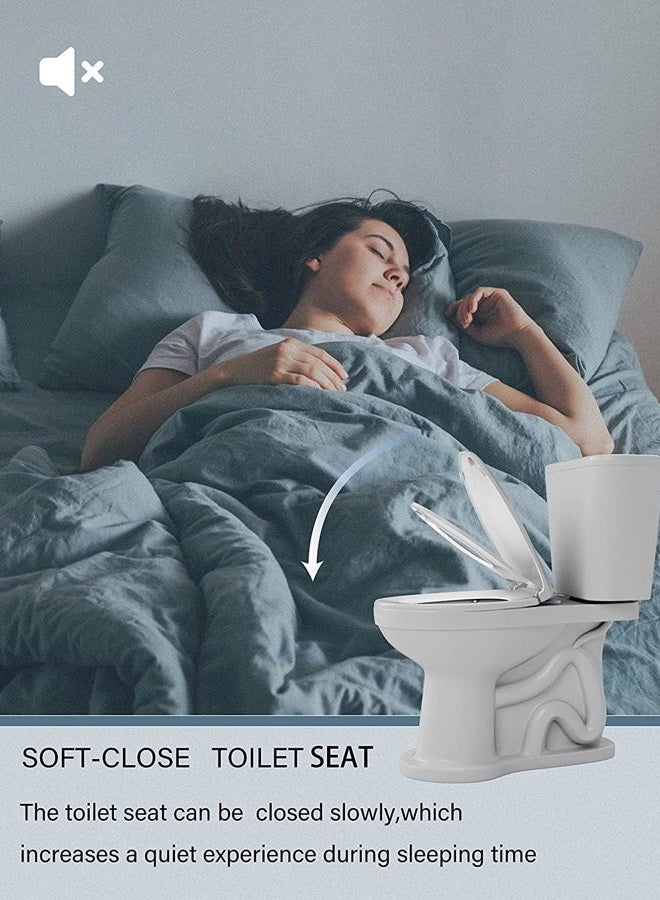 JINGZE Elongated Toilet Seat Adult/Child,Built-In Potty Training Seat, Soft Quiet Close Non-Slip Seat, Easy to Install & Clean,Magnetic Kids Seat and Cover for Elongated Oval Toilets,White - Image 5