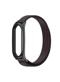 Generic Replacement Strap For Xiaomi Mi Band 6 / 5 / 4 / 3 Mijobs Nylon Loop Plus Watch Band Watch Band Black Red 