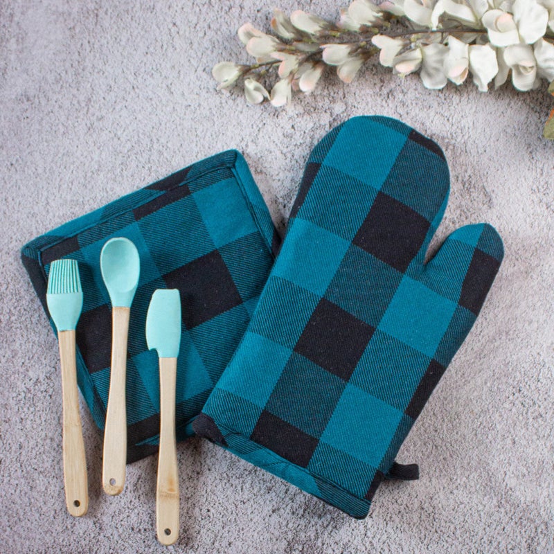 PIXEL HOME DECOR Thick Padded Heat Resistant Oven Glove with Pot Holder Uniball - Image 5