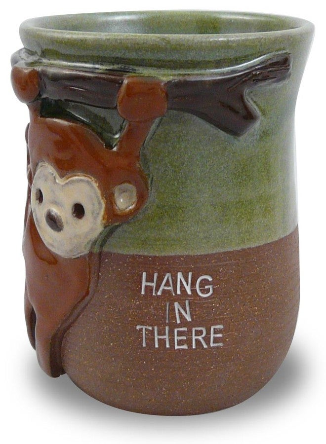 Modern Artisans Hang in There Monkey Mug - American Handmade Stoneware Pottery, 14-oz - Image 2