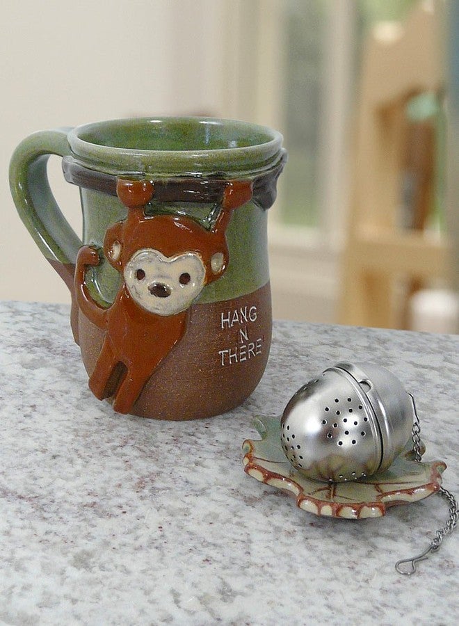 Modern Artisans Hang in There Monkey Mug - American Handmade Stoneware Pottery, 14-oz - Image 4