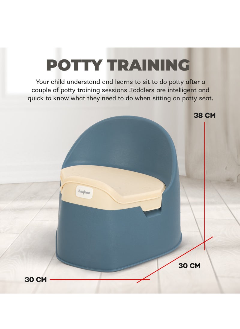 BAYBEE - Baby Potty Training Seat For Kids Baby Potty Seat Chair With Closing Lid And Removable Tray Potty Trainer Seat For Toddlers Potty Seat For Baby 0 To 3 Years Child Boys Girls Blue - Image 1