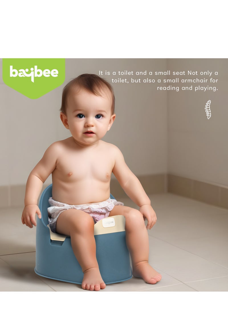 BAYBEE - Baby Potty Training Seat For Kids Baby Potty Seat Chair With Closing Lid And Removable Tray Potty Trainer Seat For Toddlers Potty Seat For Baby 0 To 3 Years Child Boys Girls Blue - Image 1