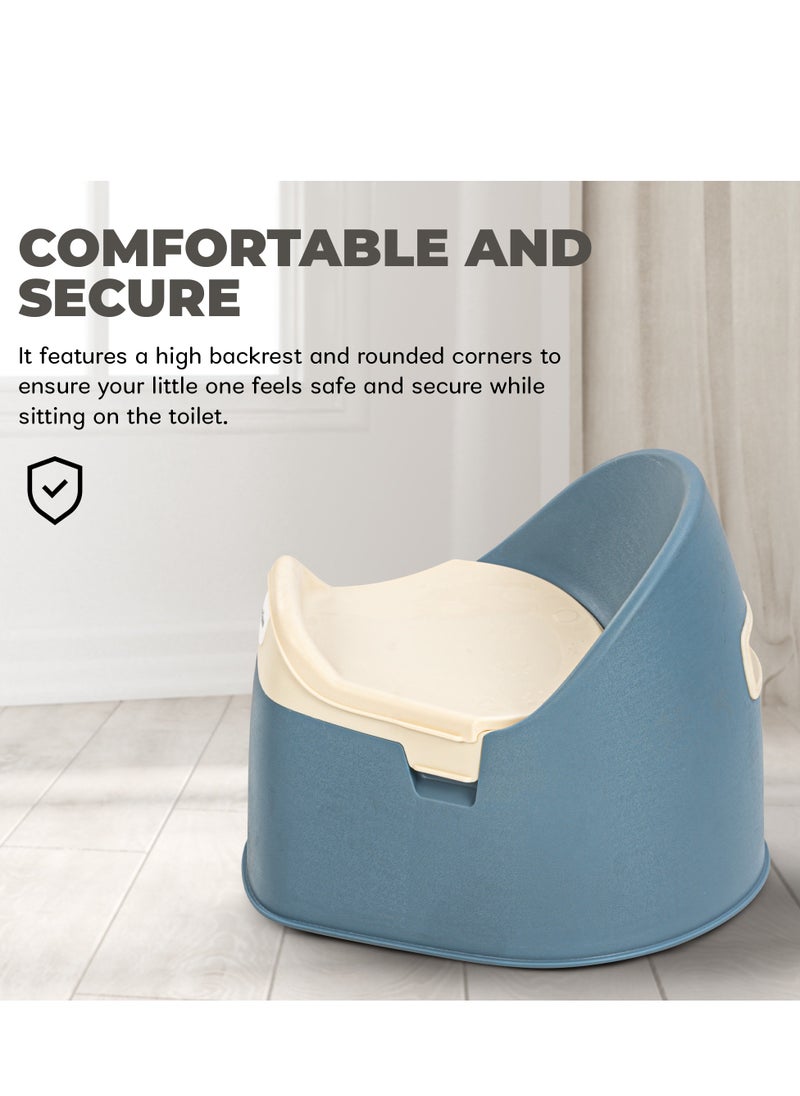 BAYBEE - Baby Potty Training Seat For Kids Baby Potty Seat Chair With Closing Lid And Removable Tray Potty Trainer Seat For Toddlers Potty Seat For Baby 0 To 3 Years Child Boys Girls Blue - Image 1