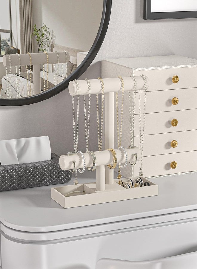 Ausalivan Bracelet Holder Stand,Bracelet Organizer Display for Selling,Bangle Organizer for Women,Watch Storage Holder for Men,Jewelry Business Supplies (Beige, 2 Tier) - Image 2