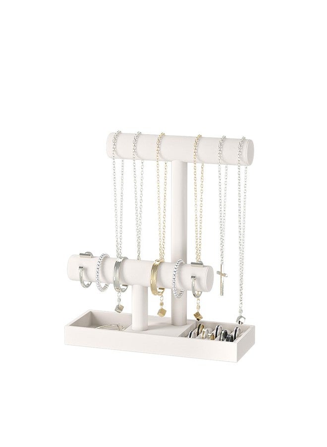 Ausalivan Bracelet Holder Stand,Bracelet Organizer Display for Selling,Bangle Organizer for Women,Watch Storage Holder for Men,Jewelry Business Supplies (Beige, 2 Tier) - Image 1