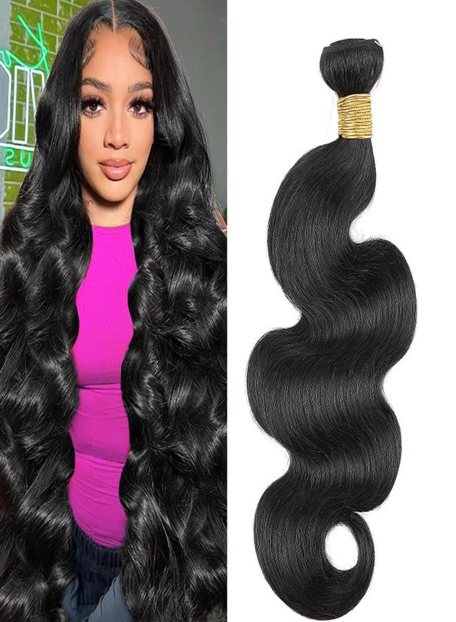 AUTTO Brazilian Human Hair Bundles Body Wave Human Hair Single Bundle 22inch 100% Unprocessed Virgin Human Hair Body Wave Raw Quick Weaves Deals Natural Black - Image 1