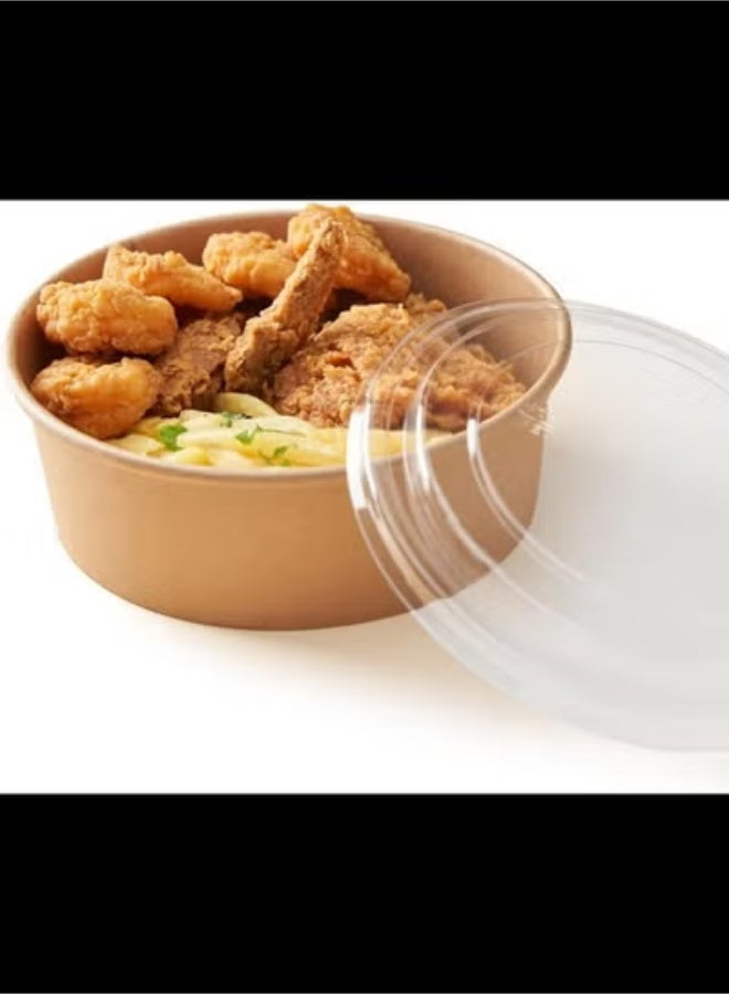 Ecoway Compostable Heavy Duty Made Of Paper - [26 Ounce - 750 Ml, Pack Of 50] Disposable Bowls Eco-Friendly Biodegradable Perfect For Salad, Soup, Dessert, Hot or Cold Use, Brown - Image 1