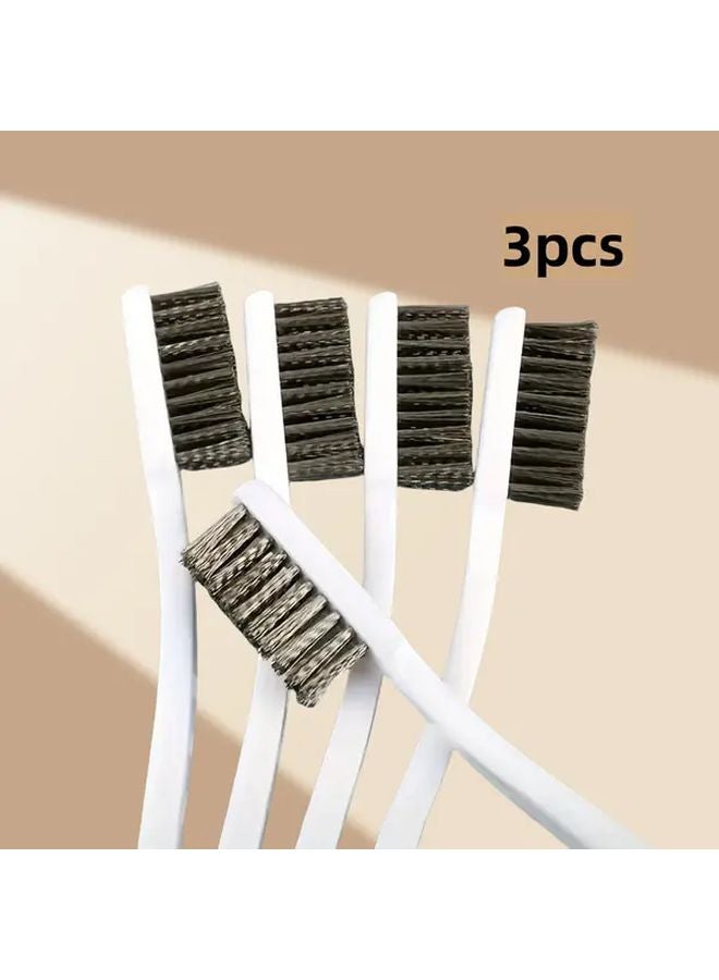 3pcs Stainless Steel Wire Brush Heavy Duty Rust Remover Metal Polisher - Image 1