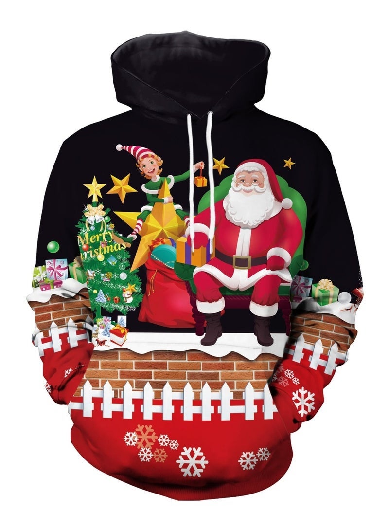 FOLAI 1PCS Christmas Printed Hoodie Hoodies - Image 3