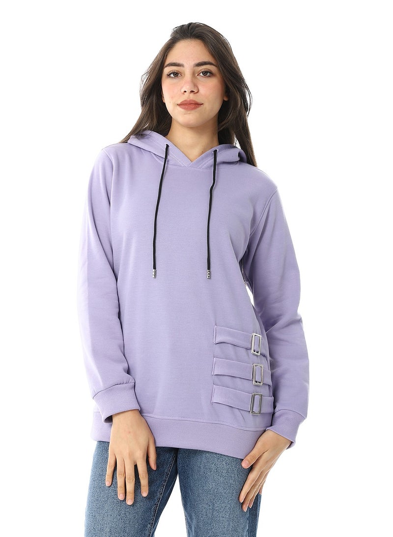 سيزار هودي حريمي سادة مزود باكسسوارات من الأمام - Image 1