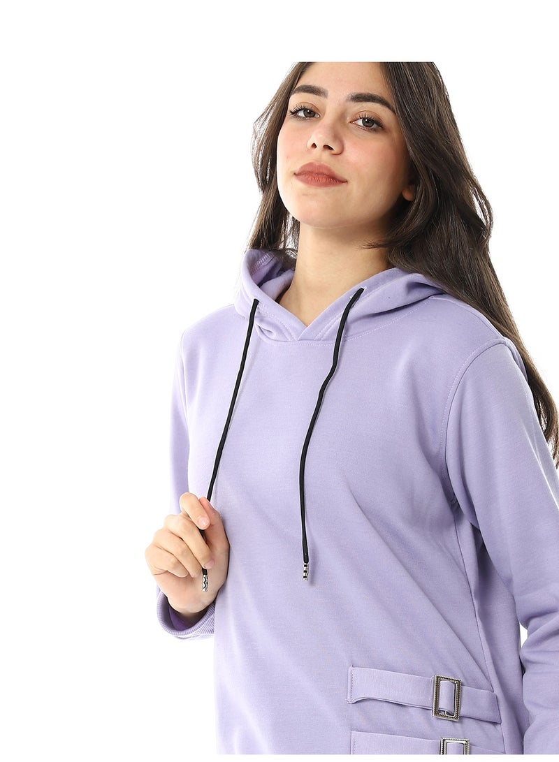 سيزار هودي حريمي سادة مزود باكسسوارات من الأمام - Image 2