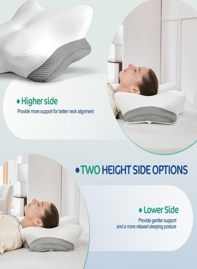 JOYENERGY Ergonomic Cervical Pillow for Neck and Shoulder Pain Relief - Memory Foam Contour Pillow with Dual Heights, Cooling Breathable Pillowcase, Orthopedic Support for Side, Back, Stomach Sleeper - Image 5