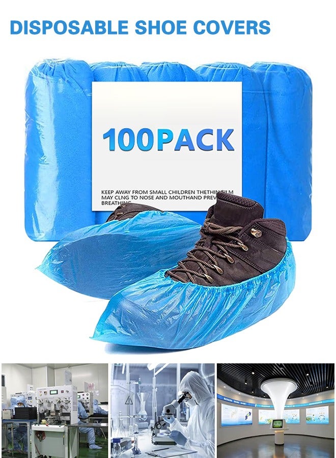 سويت لايف أغطية أحذية للاستخدام مرة واحدة غير قابلة للانزلاق - عبوة من 100 قطعة (50 زوجًا) أغطية أحذية صحية مقاومة للماء بطول 15.7 بوصة، أغطية أحذية قابلة لإعادة التدوير للاستخدام الداخلي، تناسب مقاسات الرجال 11 بوصة و13 بوصة للنساء - Image 1
