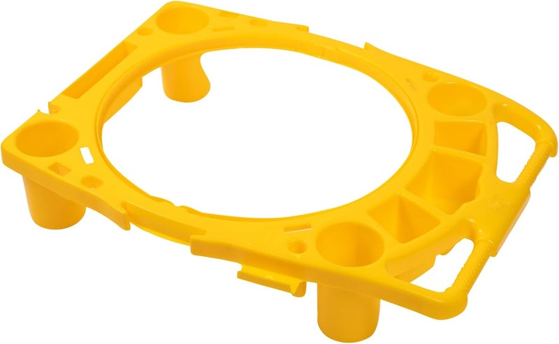 Restaurantware Rim Caddy HeavyDuty Yellow Plastic 44 Gallon Waste Bin Caddy - Image 1