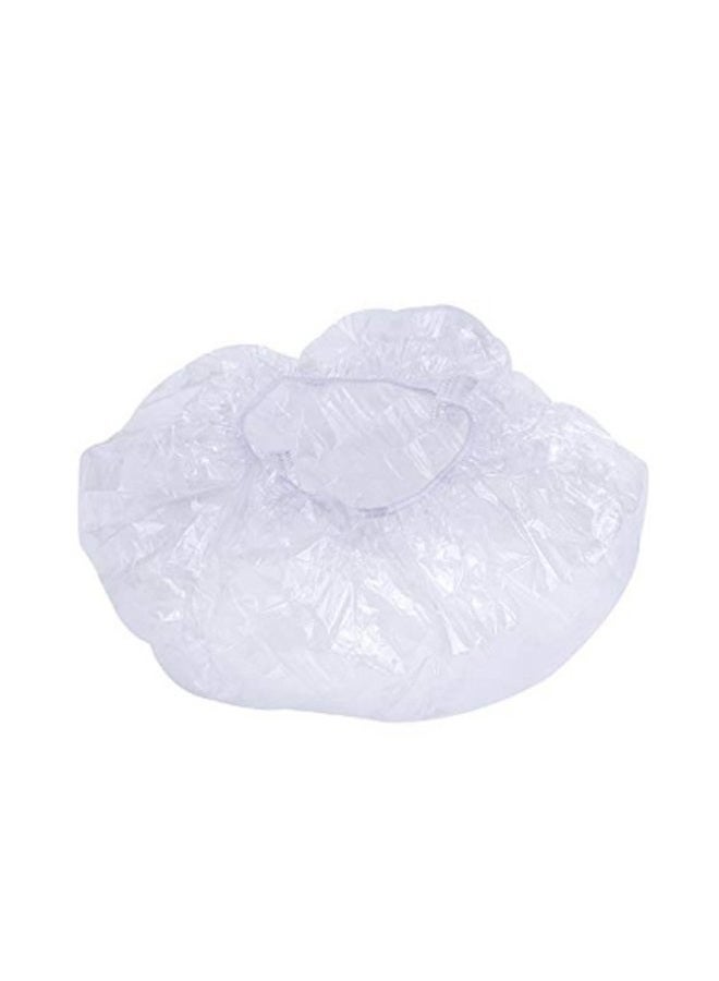 Teensery 200 Pcs Disposable Plastic Shower Caps - Clear Shower Caps - Large Elastic Thick Bath Cap For Women Spa, Home Use, Hotel, Hair Salon and More - Image 2