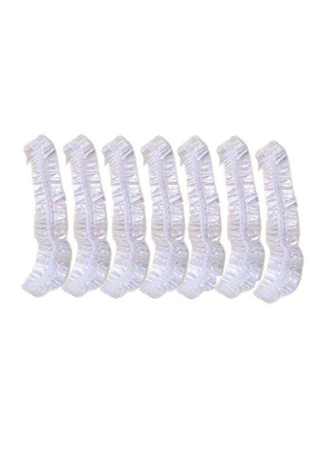 Teensery 200 Pcs Disposable Plastic Shower Caps - Clear Shower Caps - Large Elastic Thick Bath Cap For Women Spa, Home Use, Hotel, Hair Salon and More - Image 3