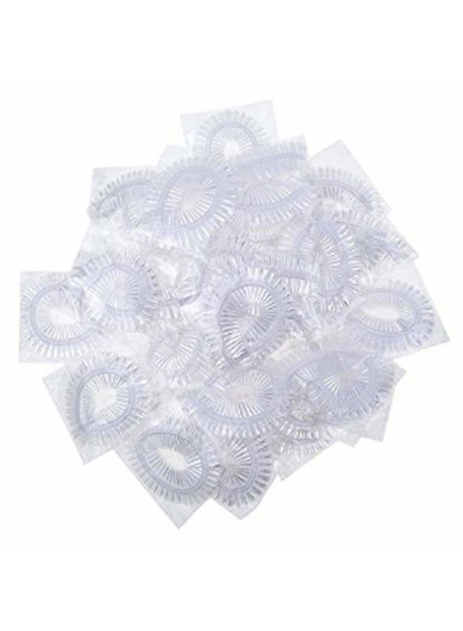 Teensery 200 Pcs Disposable Plastic Shower Caps - Clear Shower Caps - Large Elastic Thick Bath Cap For Women Spa, Home Use, Hotel, Hair Salon and More - Image 1