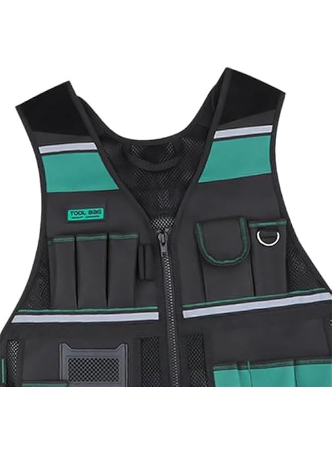 Electrician Tool Vest Multi Pocket Waterproof Heavy Duty Convenient Vest Styles Tool Bag Storage Bag Holder for Construction  - Image 3